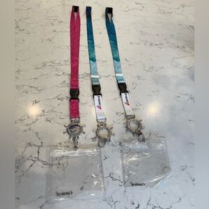 Carnival Cruise 3 Lanyards Blue/Pink OS